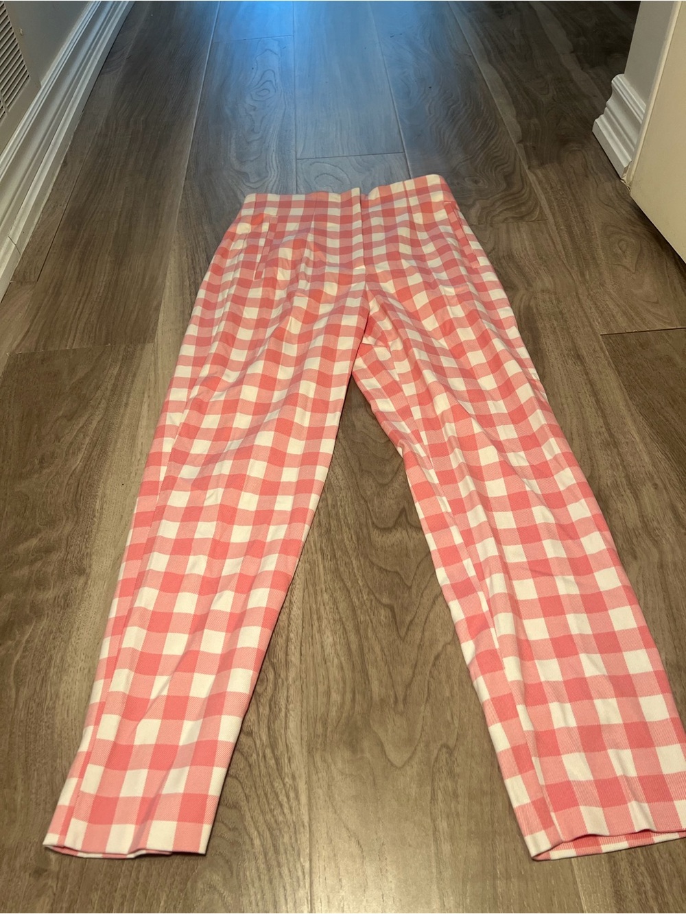 Zara Pink and White Gingham Kids Pants